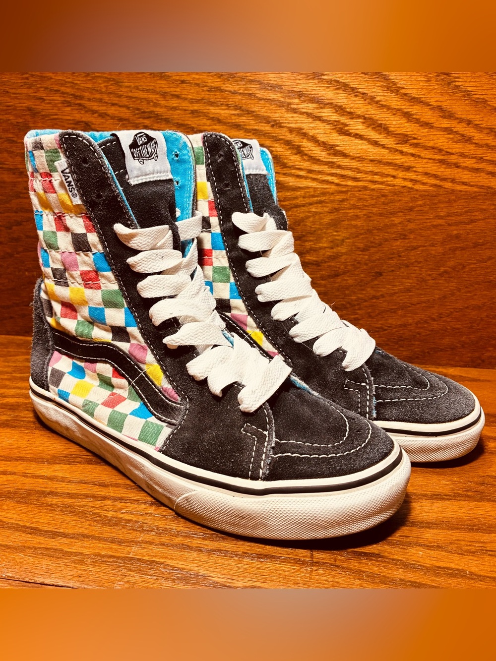 Y2K VTG Vans Sk8-XXHi Ultra High 10 Eye Multi Checkerboard Sneaker W6.5 M5